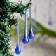 Blue Glass Chandelier Drop Ornaments - Christmas Tree Ornaments - Set of 20